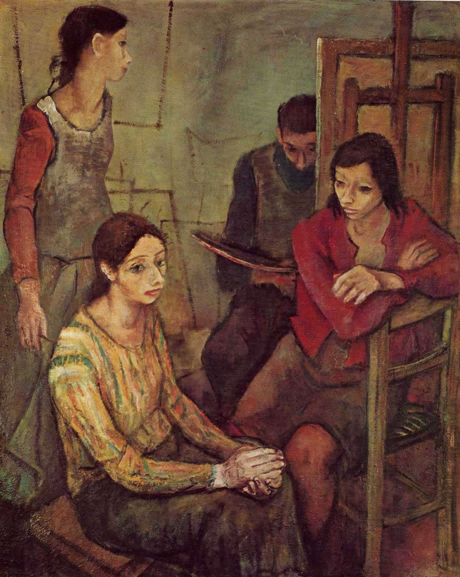 Nello studio, 1936, olio su tela, cm 150x120, XX Biennale di Venezia (1936), Napoli, collezione Astuto